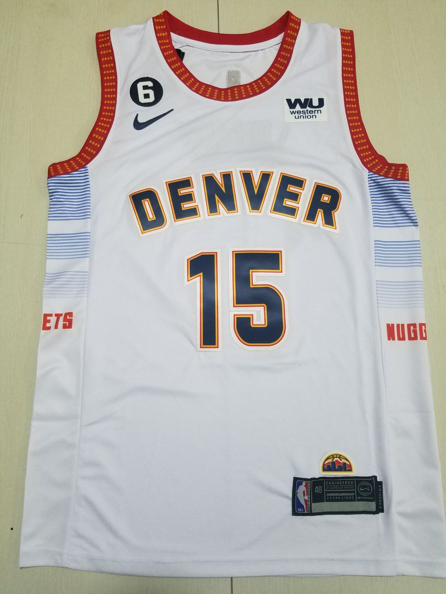 Men Denver Nuggets 15 Nikola Jokic White Nike City Edition 2022 NBA Jersey